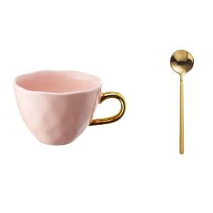 세라믹 머그잔 아침 컵 우유 스푼 커피잔 물컵 12.1OZ 세트 핫 코코아 (F) (E)