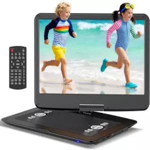 WONNIE 17.9인치 휴대용 DVD 플레이어 15.4인치 HD 스위블 화면 6시간 충전식 배터리 대형 지원 MP4 MKV