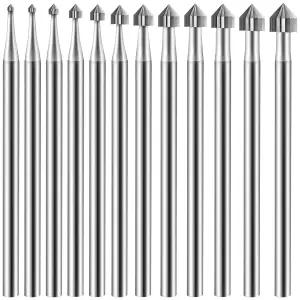 탄데피오 12개 원뿔 모양 조각 버 세트 돌 세팅 도구 주얼리 실린더 3/32인치 제작 제작용 008-040