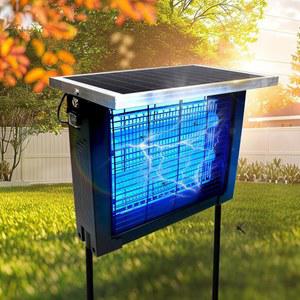 강력한 솔라 버그 재퍼 야외용 2000평방피트(13FT 연장 코드 포함) 충전식 모기 고출력 방수 플라이 재퍼로 파티오 가든 뒷마당 RV 캠핑용