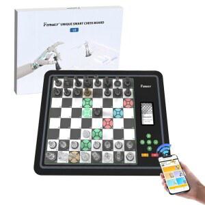 AI 적응형 전자 체스판 게임 앱(컴퓨터 체스 보드 스마트 보드게임 LED 내장 배터리 놀이 연습을 위한 훌륭한 파트너)