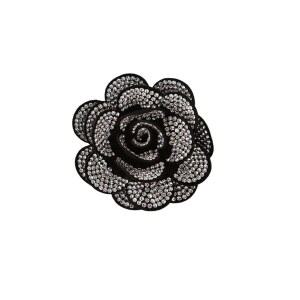 여성용 라인스톤 로즈 플라워 브로치 핀 우아한 크리스탈 동백꽃 빈티지 라펠 천 꽃 드레스 스커트 스카프 모자 액세서리 크리스마스 선물