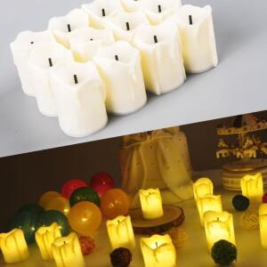 [2개구성] 럭셔리LED초옐로우12개입 장식소품 티라이트초 이벤트 프로포즈 용품 양초 기념일 AEWA1A201