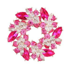 여성용 라인스톤 플라워 브로치 크리스탈 화환 핀 스타일리시한 빅 바우히니아 우아한 의류 모자 가방 액세서리 크리스마스 결혼식 신부 생일 주얼리