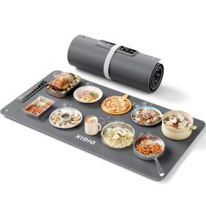 DIGIX 푸드 워밍 매트 엑스트라 라지 XXL 36인치 x16 음식용 워머 샤핑 접시 파티 뷔페용 휴대용 트레이 레벨 템프 4개 타이머 설정 3개(그레이)