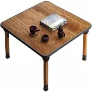 WIKLMOTH 일본식 나무 접이식 티 커피 테이블 바닥에 앉는 다다미를 위한 정사각형 바닥 조절 가능한 낮은