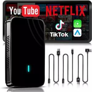 매직 카플레이 박스 넷플릭스/유튜브/TF 카드용 무선 어댑터 지원 AI 플러그 앤 플레이 스킬이 적용된