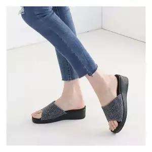 국내제작 기본 반짝이 펄 통굽 미들굽 웨지슬리퍼 248629