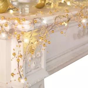 실내 가정용 맨틀 벽난로 홀리데이 파티 장식을 위한 VERY100 크리스마스 가든 8.3 FT 페스티벌 조명 베리