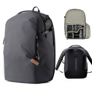 PGYTECH OneGo Lite 22L 카메라 백팩 방수 DSLR / 소니용 미러리스 캐논 후지필름 드론 트립포드 마운트 여행 16인치 노트북용 주말 사진 팩 (매트 블랙)