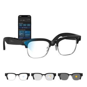 AI 스마트 글래스 남성 8MP 흔들림방지 카메라 음성 제어 지원 /사진 /오디오 /영상 /녹음 번역 290mAh 배터리 여행용 블루투스 /직장용 /Vlog