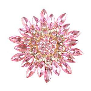 여성용 WCRAZYE 해바라기 브로치 핀 스파클리 빅 프리미엄 라인스톤 크리스탈 레드 플라워 꽃다발 라펠 우아한 의류 스커트 모자 가방 액세서리 10대 소녀용