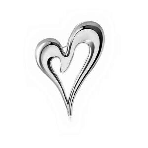 여성 패션 주얼리 선물용 유다이미아 브로치 핀 하트 실버 귀여운 라펠 히잡