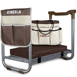 아이메를라 K5 접이식 무릎 보호대 - 헤비 듀티(분리 가능한 클라우드 보호대) 정원 의자 대형 공구 가방 2개 실내 실외용 휴대용 벤치