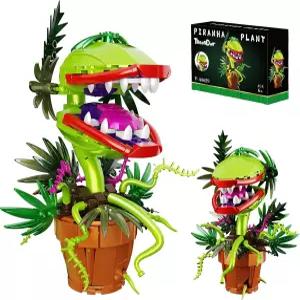 트완다 오드리 2 피라냐 식물 빌딩 블록 세트 식인 분재 공포 꽃 장식 선물 홈 데코 및 오피스 아트를 위한