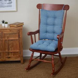 두꺼운 패딩과 터프트 디자인의 클리어뷰 오메가 논슬립 흔들의자 쿠션 세트 거실 로커용 타이가 있는 시트