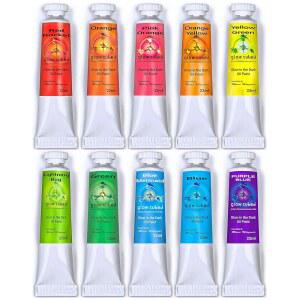 글로우 큐브 인 더 다크 아티스트 프로페셔널 오일 페인트 야광 인광 자발광 페인트(세트 세트 10개)