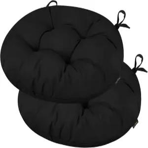 디어 홈 야외 비스트로 의자 쿠션 15인치 x 4인치 두꺼운 원형 좌석 2개 세트 타이 정원용 방수 파티오