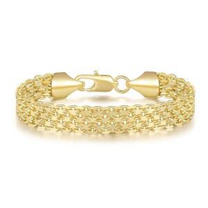 시시퍼럴 팔찌 여성 14K 골드 와이드 체인 6.5/7/7.5/8/8.5인치 주얼리 선물