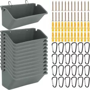 페도발리 12개 금속 클립이 달린 5쿼트 걸이식 닭 모이통 오리 물통 염소 용기 울타리 사슴 말돼지 칠면조