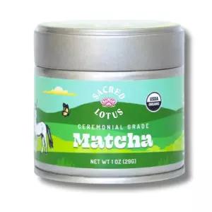성스러운 연꽃 USDA 말차 녹차 가루 통(30그램) 고급 일본 정통 의식 등급
