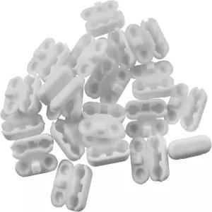 AXLIZER 20개 플라스틱 구슬 체인 커넥터 수직 로만 롤러 볼 와이어 고정 클립 블라인드 코드 흰색