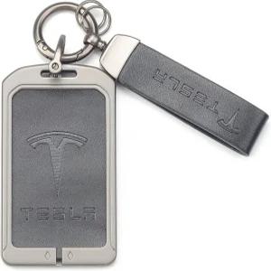 테슬라용 키 카드 홀더 모델 S/X/3/Y 사이버트럭용 가죽 체인 핏 테슬라 도어 엔트리 케이스 포브 커버 3 Y