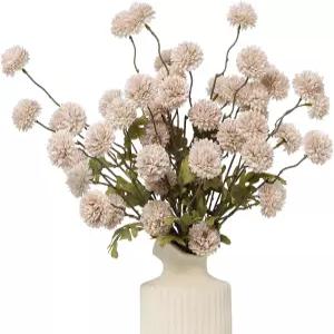 듀하우스 6pcs 인조 꽃 가짜 실크 폼폰 엄마 작은 미니 국화 공 결혼식 DIY 샴페인 배열 꽃다발 중앙 장식