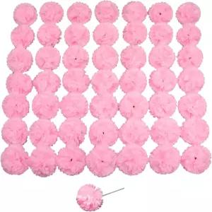 실크 카네이션 꽃 50송이의 인조 웨딩 장식 DIY 수제 지름 3.5인치 및 6인치 줄기(핑크)에 사용됩니다