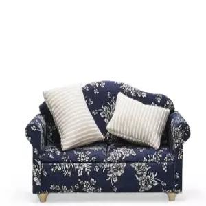 오도리아 1/12 미니어처 소파 인형의 집 가구 액세서리 다크 블루