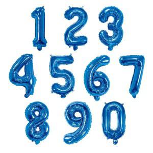 파티 장식용 16인치 호일 마일라 숫자 풍선 0-9 (파란색)
