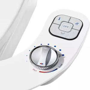 온수 및 냉수 비데 변기용 비전기 듀얼 노즐 부착 자동 세척 조절 가능한 수압 변기 부착(실버)