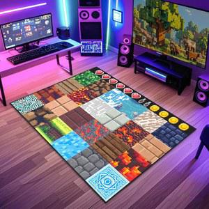 멋진 게임 러그 포 틴 보이즈 룸 재미있는 게이머 베드룸 게이밍 카펫 플레이 매트 리빙 플레이룸 장식 바닥 2피트 5인치 x4인치