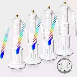 실내 식사용 4팩 푸드 팬 레스토랑 파티 피크닉 야외 저녁 휴대용 음식 회전 팬(화이트)