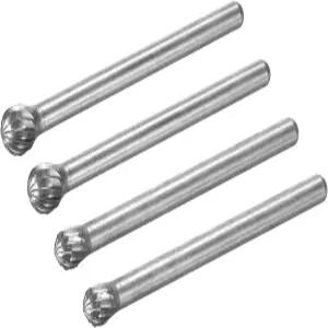 uxcell 텅스텐 카바이드 로터리 파일 1/8인치 섕크 싱글 컷 볼 모양 버 도구 4mm 5mm 다이아 다이 그라인더