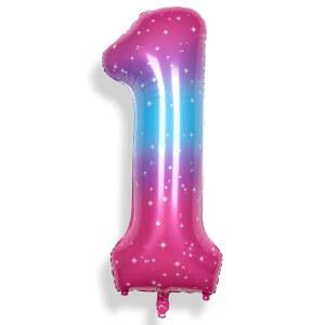 레인보우큐 파티 1호 소년 또는 소녀 빅스타리용 풍선 40인치 0-9 호일 마일라 대형 생일 기념 장식 용품