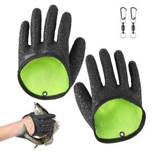 자기 방출 기능이 있는 DAXYGYR 2PCS 낚시 장갑 천연 라텍스 코팅 미끄럼 방지 방수 낚시용 액세서리를 위한 펑크 얼음