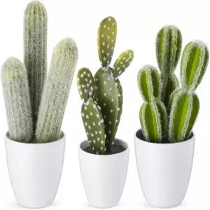 리브라이브 인공 선인장 식물 9-11인치 가짜 작은 화분 장식 현실적인 다육 홈 오피스 정원 책상 선반 거실