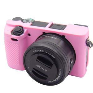 [미국배송] 소니 알파 A6100 A6300 A6400 ILCE-6100 ILCE-6300 ILCE-6400 디지털 카메라용 이지 후드 케이스 긁힘 방지 소프트 실리콘 하우징 보호 커버 스킨(핑크색)