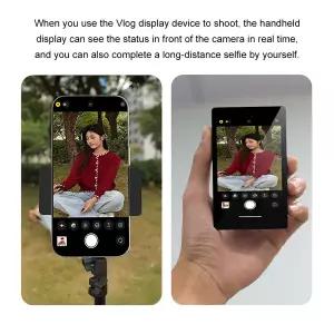 자석 마운트 브이로그 셀카 모니터 스크린 폰 후면 카메라 블루투스 연결 아이폰 호환용 라이브