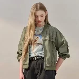 [롯데백화점]마쟈 레이스 패치 야상 블루종 점퍼 ZF04QJ011NH