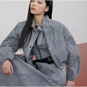 [롯데백화점]에고이스트 [HERITAGE] 셔링 하이넥 포인트 크랙 점퍼 (ER2WZ360)