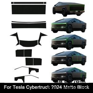 테슬라 호환사이버트럭 호환 2024 차량용 녹방지 차체 무광 블랙 필름 자동차 스티커 페인트 보호 투명 브
