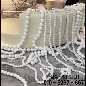 진주 폼 볼 스트링 펜던트 웨딩 축하 생일 파티 소품 벽 꽃 배경 장식