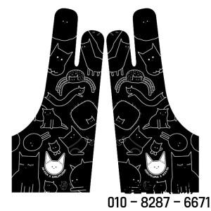 XPPen 아티스트 방오 장갑 편안한 프리 사이즈 그리기 디스플레이용 귀여운 고양이