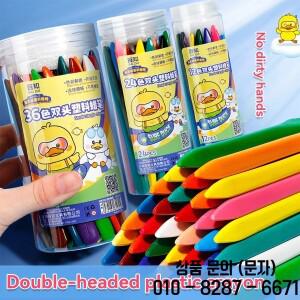 12/24/36 색 삼각형 크레용 더러운 손이 아닌 14세 이상 유치원 문구 양방향 플라스틱 오일 페인트