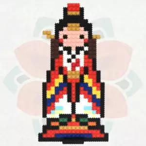 해피브릭 디폼블럭 8mm 활옷 조선 한복 만들기 어린이 역사 전통 학습 DIY 테마 키트