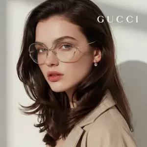 명품 안경테 GG0254OA 001 라운드 메탈 아시안핏 여자 안경