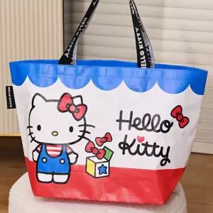 (대형) 헬로키티 타포린백/타포린/가방/여행/보조/쇼핑/선물/손잡이/쇼핑백/캐릭터/튼튼한/수납/여행용