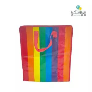 (10개입) 레인보우 가방 타포린/여행/보조/쇼핑/타포린백/쇼핑백/선물/손잡이/튼튼한/수납/여행용/캠핑